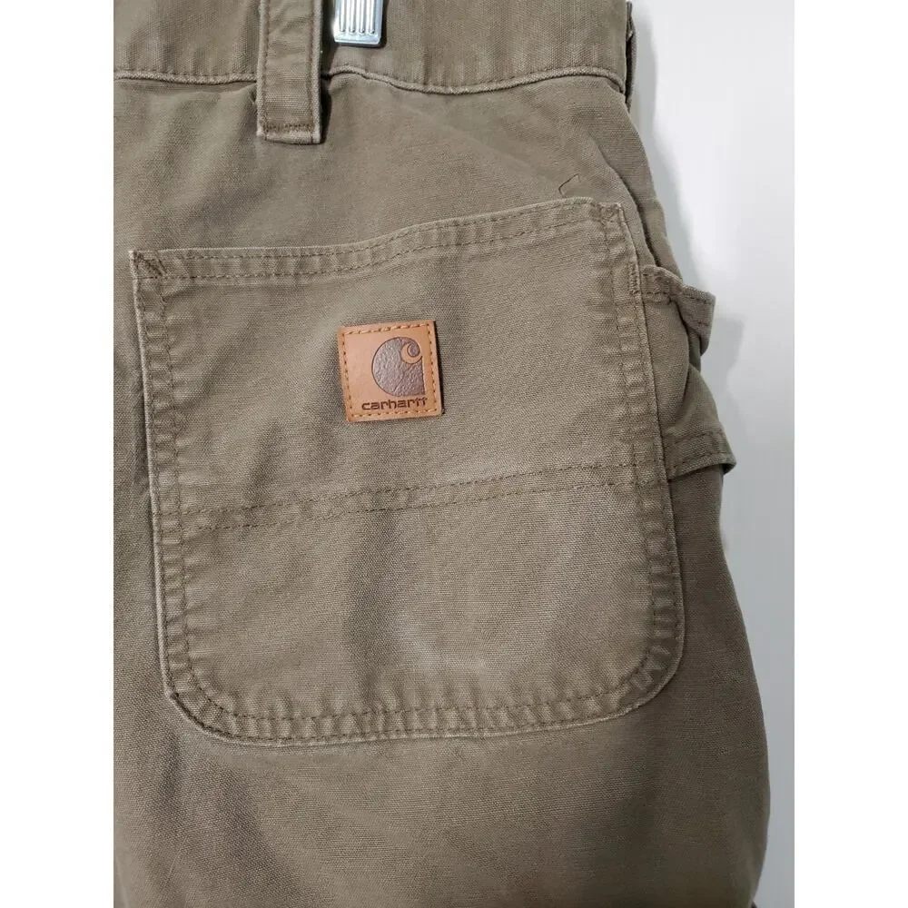 Carhartt B147 LBR Men’s Work Shorts Size 40 Brown Original Fit Cotton